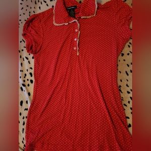 Coolwear vintage red polka dot top